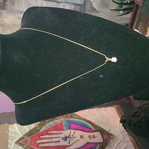 Gold Tone Single Zirconia Necklace